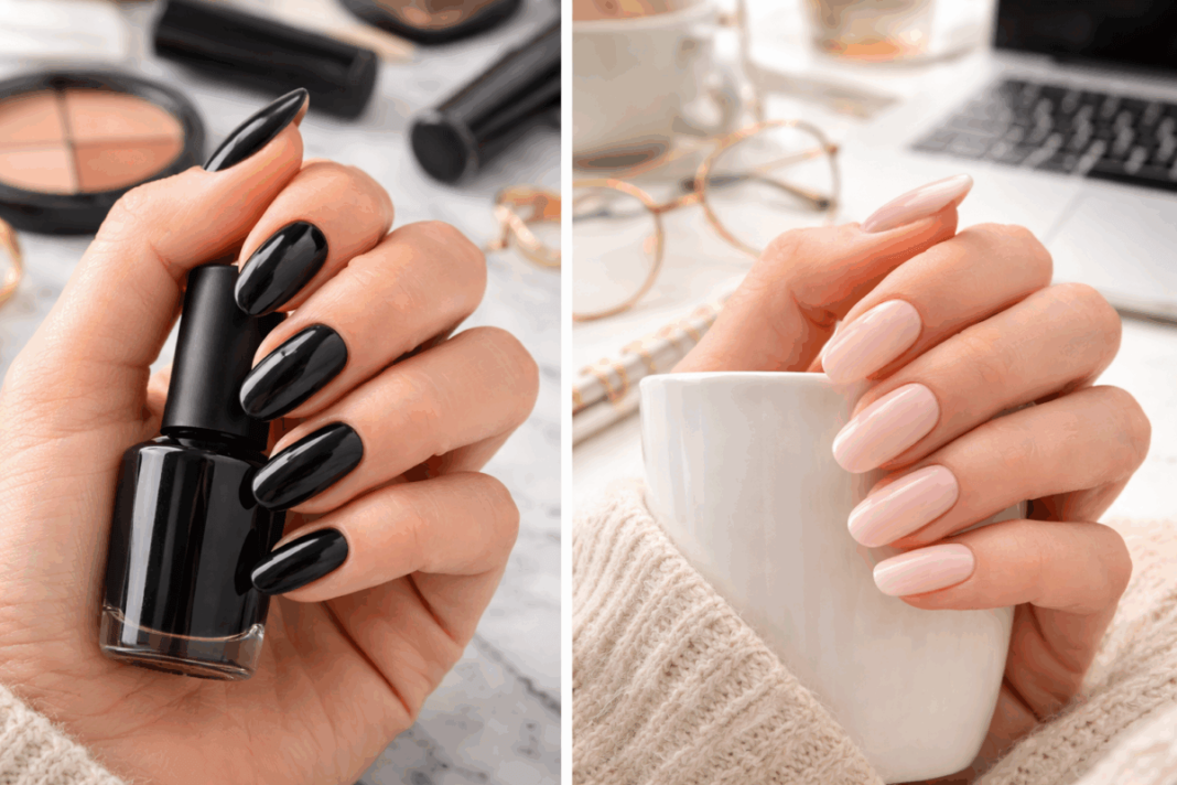 Uñas claras oscuras