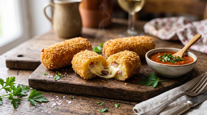 Croquetas de papa con jamón y queso en 40 minutos
